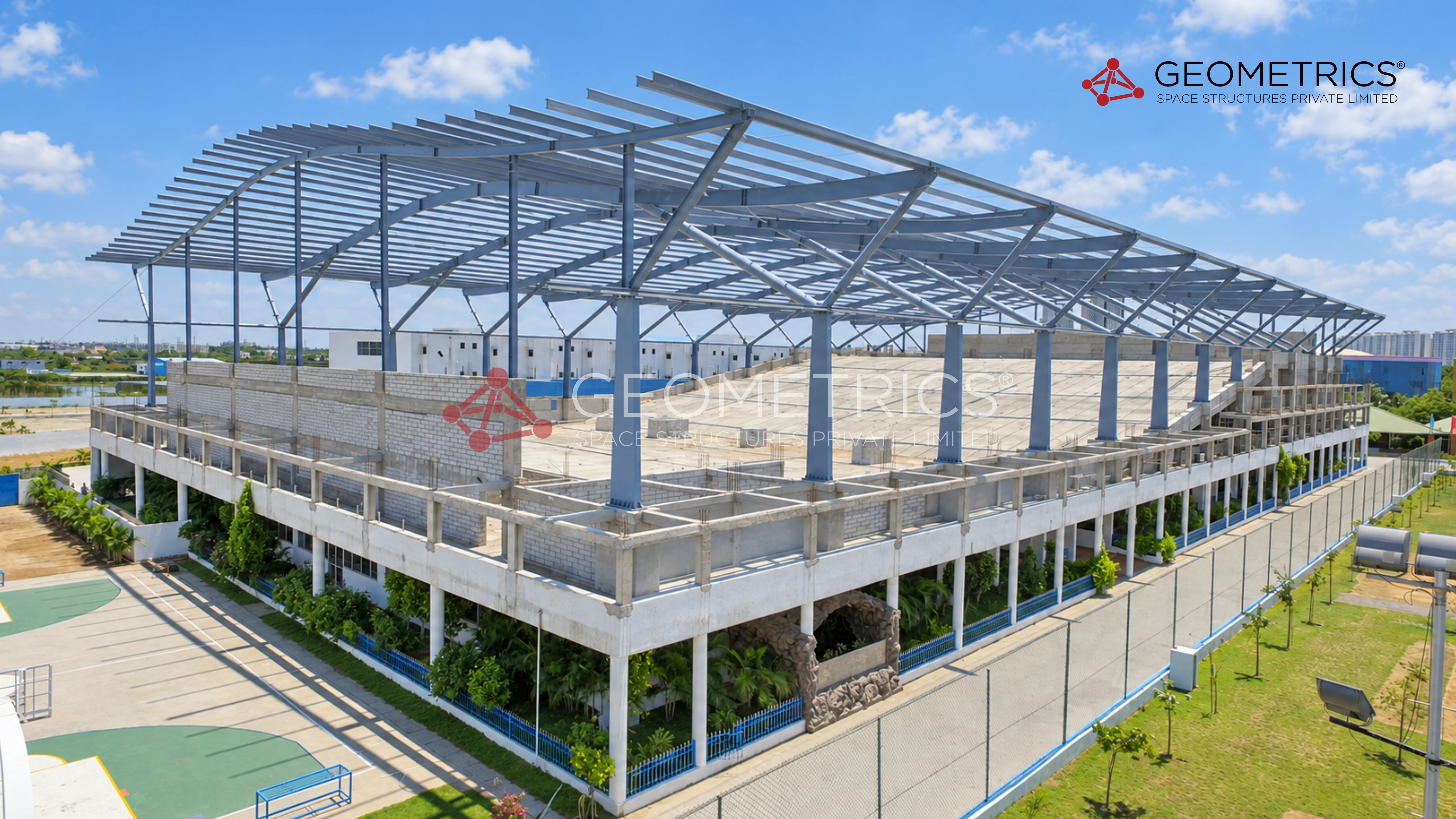 10,000 Sq.mtr Architectural Auditorium 300 MT Steel Structure in Trichy